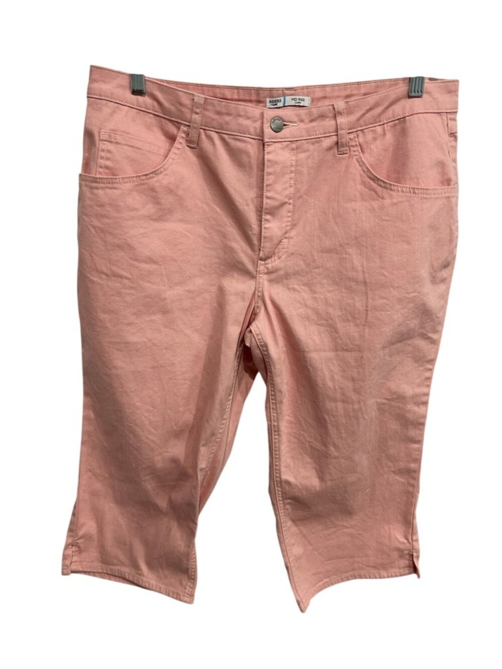 Riders By Lee 16M Pink Capri Pants Mid Rise Cotton Blend Modern Organic Timeless